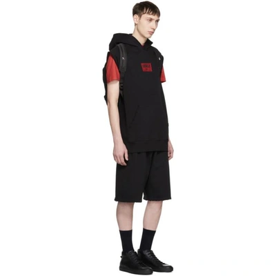 Shop Givenchy Black Sleeveless Box Logo Hoodie In 001 Black