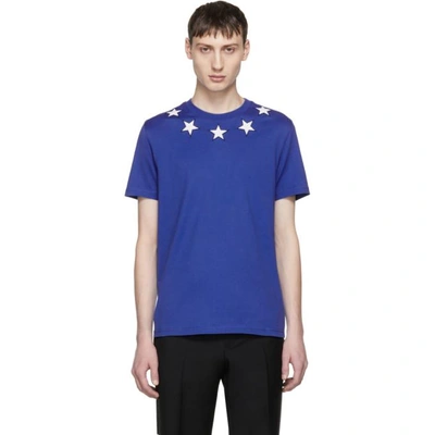 Shop Givenchy Blue & White Stars T-shirt