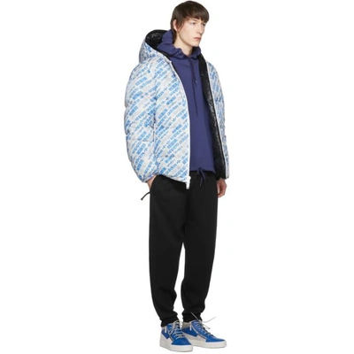 Shop Adidas Originals By Alexander Wang Reversible Blue & Black Down Puffer Jacket In Bluebird/black