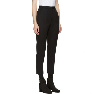 Shop Alexander Mcqueen Black High-waist Cigarette Trousers In 1000 Black