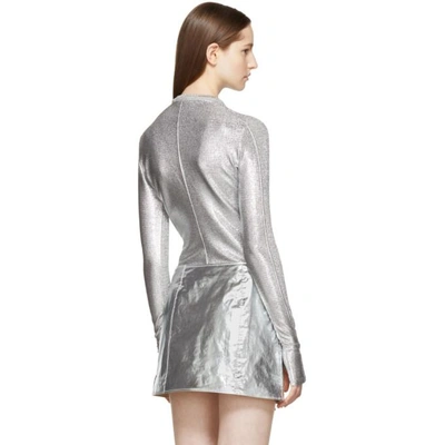 Shop Paco Rabanne Silver Metallic Pullover