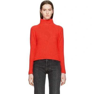 Shop The Elder Statesman Red Highland Cropped Turtleneck