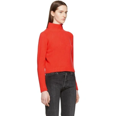 Shop The Elder Statesman Red Highland Cropped Turtleneck