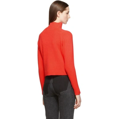 Shop The Elder Statesman Red Highland Cropped Turtleneck