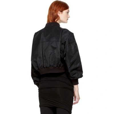 Shop Alexander Wang T Black Cropped Nylon Bomber Jacket