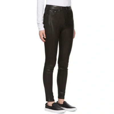 Shop Rag & Bone Rag And Bone Black High-rise Leather Pants In 001 Black