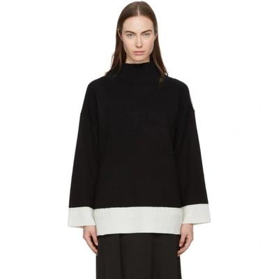 Shop Rag & Bone Black And Ivory Cashmere Aubree Turtleneck