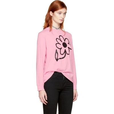 Shop Ashley Williams Ssense Exclusive Pink Long Sleeve Flower T-shirt