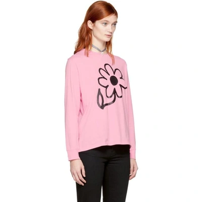 Shop Ashley Williams Ssense Exclusive Pink Long Sleeve Flower T-shirt