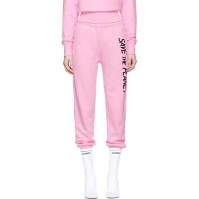 Shop Ashley Williams Ssense Exclusive Pink Save The Planet Lounge Pants