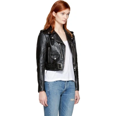 Shop Re/done Black Leather Motorcycle Jacket
