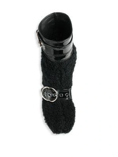 Shop Miu Miu Eco Faux Fur Leather Booties In Cielo