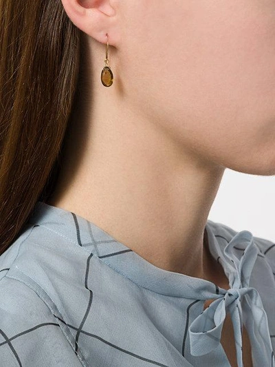 Shop Uzerai Edits Smoked Quartz Earring In Yellow