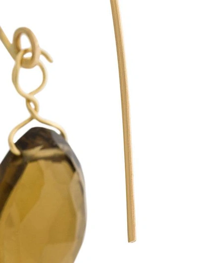 Shop Uzerai Edits Smoked Quartz Earring In Yellow