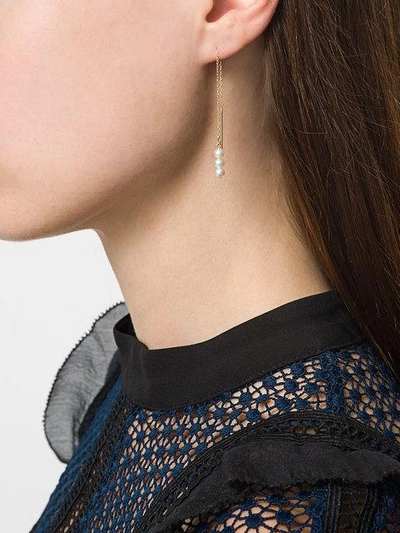 Shop Uzerai Edits Pearl Pull-through Earring In Metallic