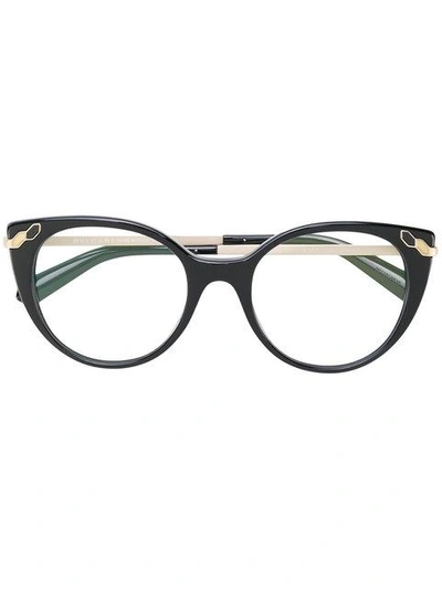 Shop Bulgari Cat Eye Glasses In Black