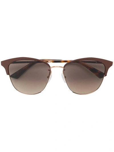 Shop Mcq By Alexander Mcqueen Bold Oversized Sunglasses In Brown