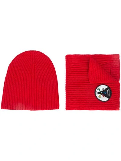 Shop Aztech Mountain 1st Tracks Hat & Scarf In Red