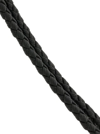 Shop Bottega Veneta Intrecciato Weave Bracelet In 1000 -nero/nero
