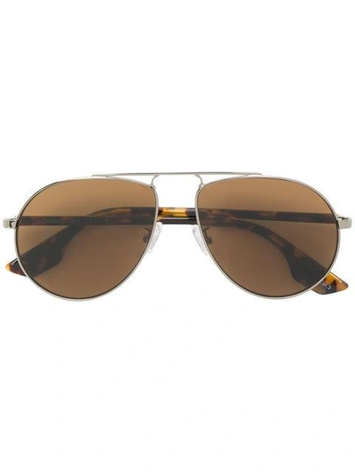 Shop Mcq By Alexander Mcqueen Eyewear Tortoiseshell Aviator Sunglasses - Brown