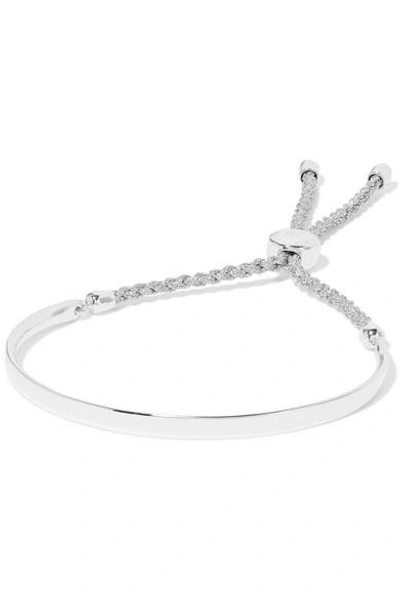 Shop Monica Vinader Fiji Sterling Silver And Woven Bracelet