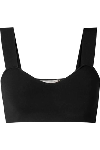 Shop Stella Mccartney Cropped Stretch-knit Top In Black