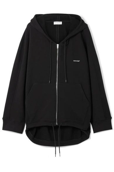 Shop Balenciaga Cocoon Oversized Cotton-blend Terry Hooded Top