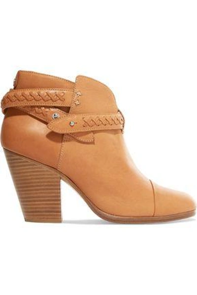 Shop Rag & Bone Woman Harrow Braided Leather Ankle Boots Light Brown