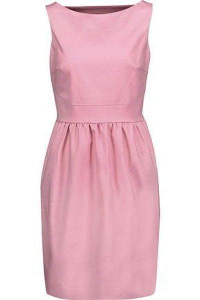 Shop Raoul Woman Cara Cutout Cotton-blend Mini Dress Baby Pink