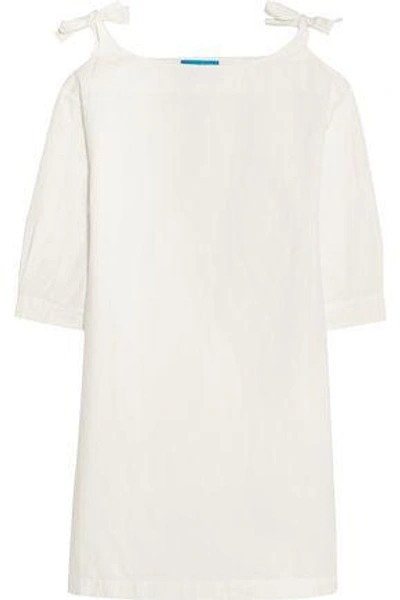 Shop M.i.h. Jeans Woman Patou Crinkled Cotton-poplin Mini Dress White