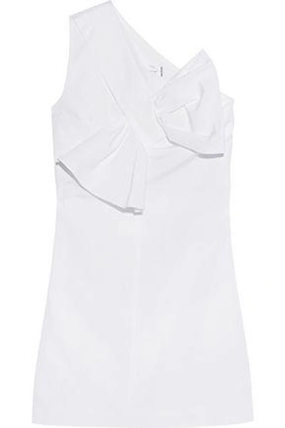 Shop Victoria Victoria Beckham One-shoulder Faille Mini Dress In White