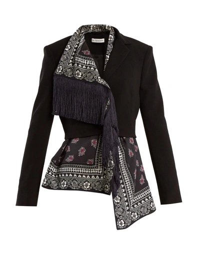 Shop Altuzarra Liberty Scarf-panel Crepe Jacket In Black