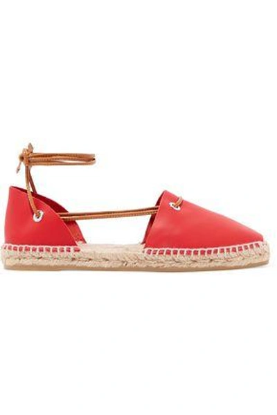 Shop Castaã±er Woman Leather Espadrilles Crimson