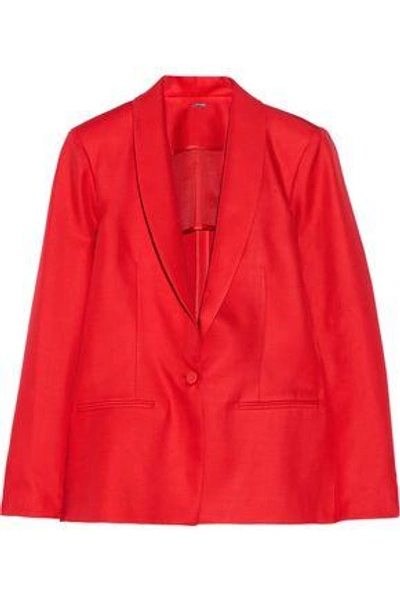 Shop Adam Lippes Woman Wool And Silk-blend Twill Blazer Crimson