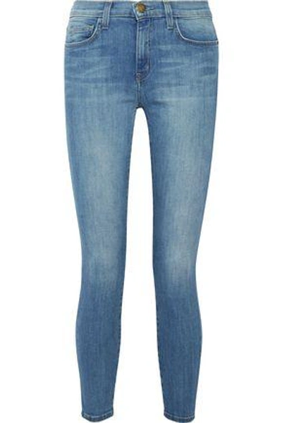 Shop Current Elliott Woman The Stiletto High-rise Skinny Jeans Mid Denim