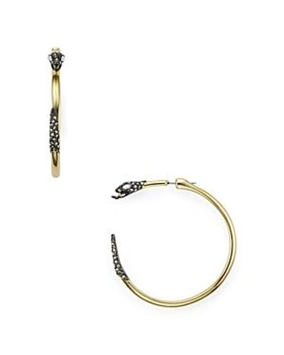 Shop Alexis Bittar Two Part Snake Hoop Earrings In Gold