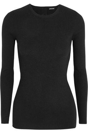 Adam Lippes Woman Open-back Ribbed Stretch-cashmere Sweater Black ...