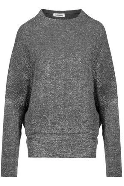 Shop Jil Sander Woman Metallic Wool-blend Sweater Silver