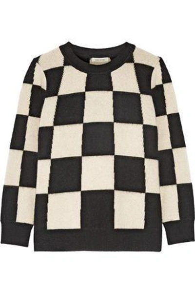 Shop Marc Jacobs Woman Checked Cashmere Sweater White
