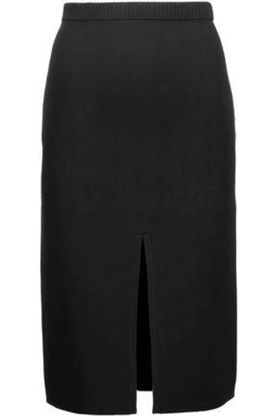 Shop Dion Lee Woman Destiny Reversible Stretch-knit Pencil Skirt Black