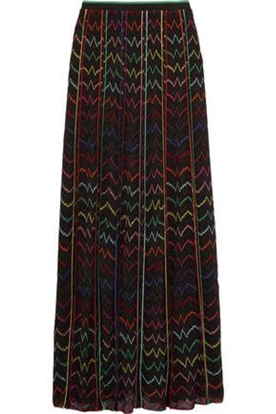 Shop Missoni Woman Crochet-knit Maxi Skirt Black