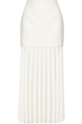 Dion Lee Woman Layered Pleated Crepe Maxi Skirt Ivory | ModeSens