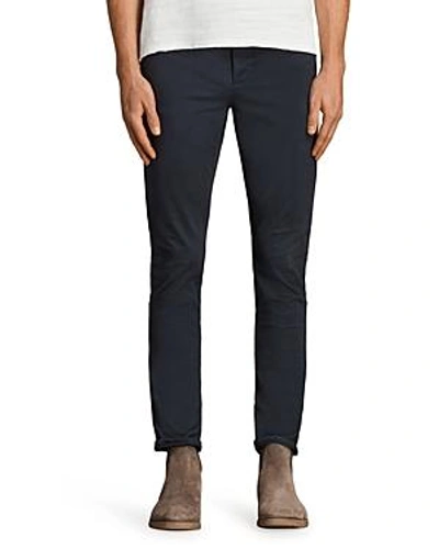 Shop Allsaints Park Slim Fit Chinos In Airforce Blue