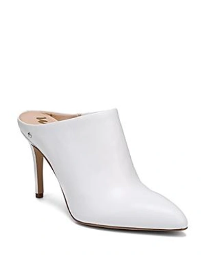 Shop Sam Edelman Women's Oran Leather High-heel Mules In White