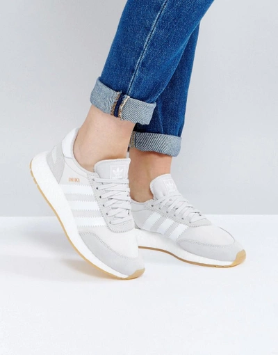 Shop Adidas Originals Iniki Sneaker In Pale Gray - Gray