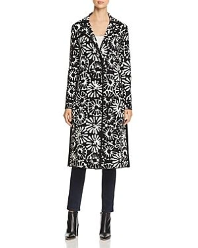 Shop Tory Burch Rosalie Floral Merino Wool Sweater Coat In Ivory Pomelo Floral