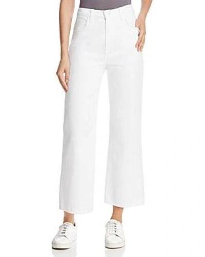 Shop J Brand Joan High-rise Cropped Wide-leg Jeans In Optic White