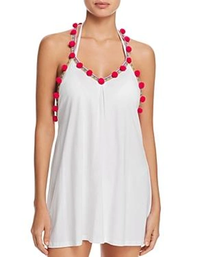 Shop Pitusa Pom-pom Dress Swim Cover-up In White