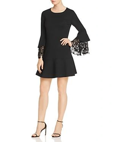 Shop Kobi Halperin Fannie Lace Bell Sleeve Dress In Black