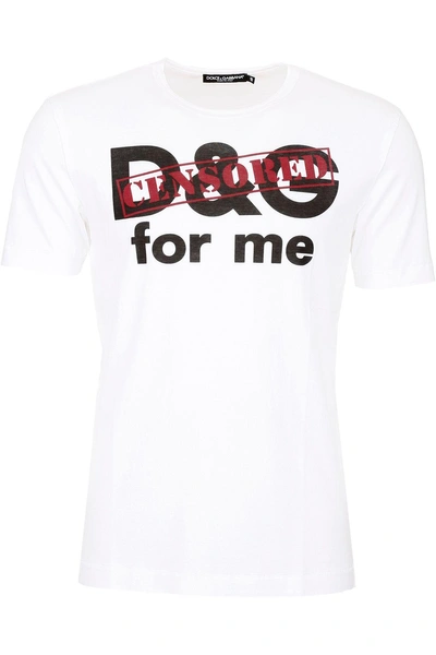 Shop Dolce & Gabbana Printed T-shirt In No More F.do Biancobianco